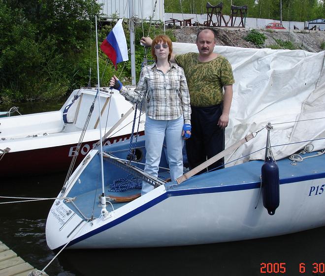 С женой на яхте